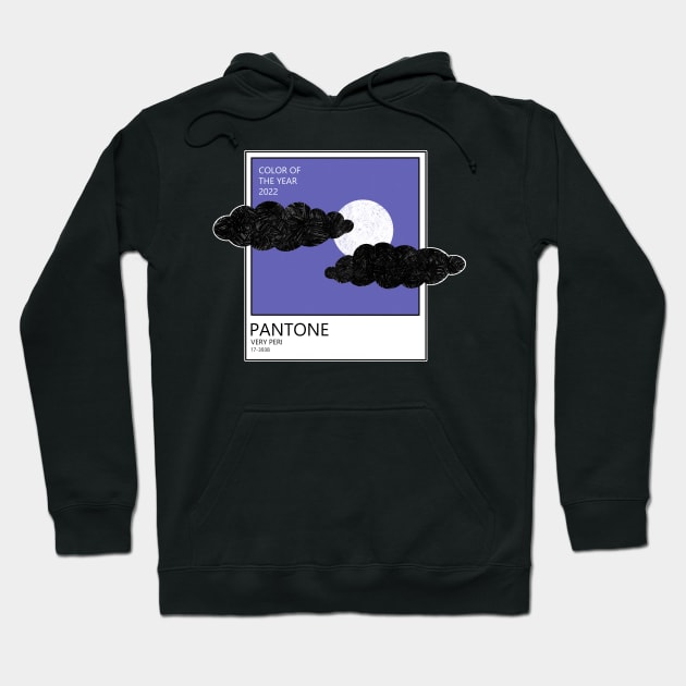 VERY PERI PANTONE Color. The moon behind the clouds Hoodie by 2dsandy